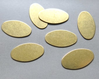 100pcs Raw Brass Oval Charms,Stamping Tags Findings 18mm x 10.5mm - F1784