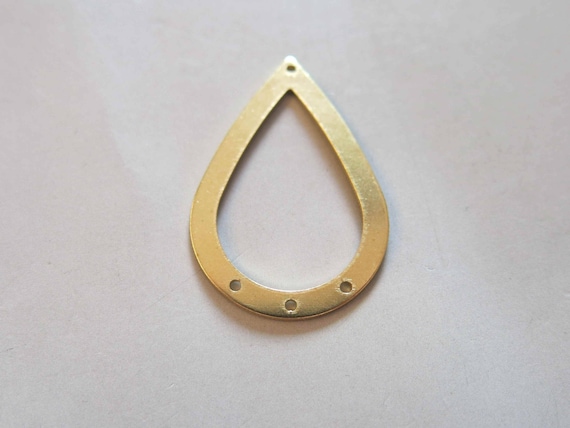 20pcs Raw Brass Teardrop Rings,Pendants Findings 40mm x 27mm - F677