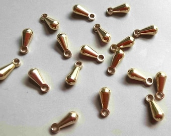 200pcs Solid Raw Brass Teardrop Charm 7mm x 3mm - F101