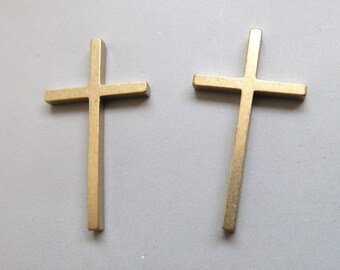 20pcs Raw Brass Cross, pas de trous 39mmx22mm - F1883