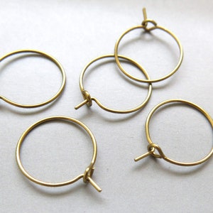 50pcs Raw Brass Ear Wire Earrings Hoop Findings 25mm  - F2077