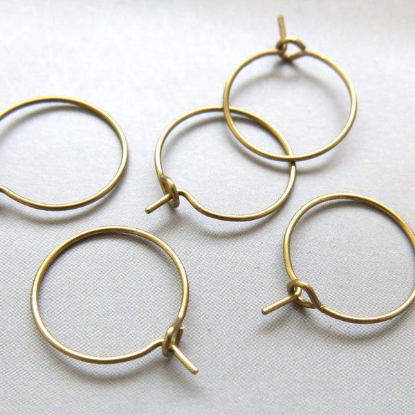 100pcs Raw Brass Ear Wire Earrings Hoop Findings 25mm  - F2077