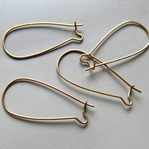 100pcs Raw Brass Ear Wire Earring Findings 32mm  - F960