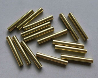 200pcs Cut Raw Brass Tube Cylinder Shape Beads20mm x 3mm - F143