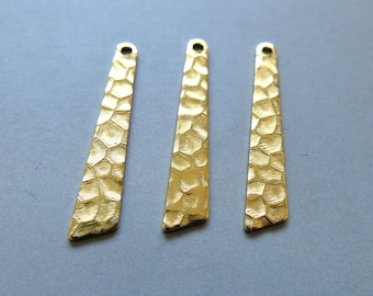 50pcs Raw Brass Rectangle Pendants ,Strip Charms Findings 27.5mm x 5mm - F1303