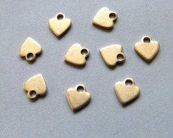 100pcs Raw Brass Heart Pendants ,Charms Findings 7mmx6mm - F1873