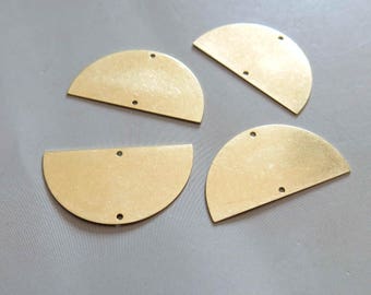 30pcs Raw Brass Half Round Charms,Stamping Tag, 35mmx19mm - F603