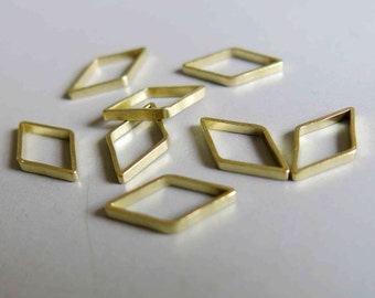 100pcs Raw Brass Rhombus Rings , Findings 16mm x 9mm - F185
