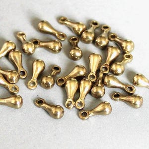 200pcs Solid Raw Brass Teardrop Charm 7mm x 3mm - F101