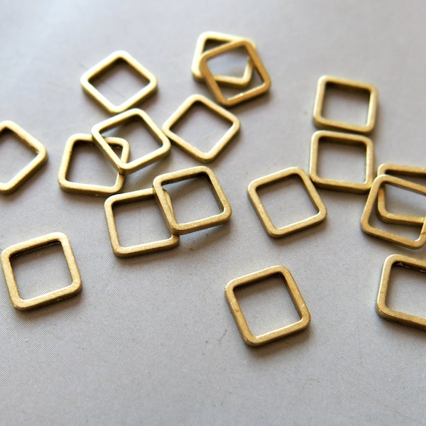 200pcs Raw Brass Square Rings , Findings 7mm - F316