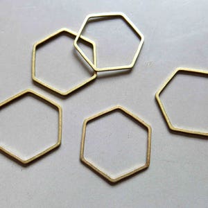 50pcs Raw Brass Hexagon Rings, Findings 19mm - F1647