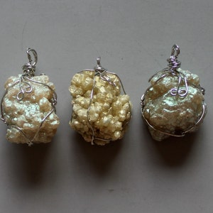 Sliver Wire Wrapped Titanium Citrine Quartz Pendant - B238