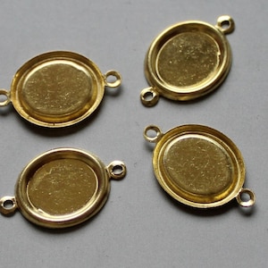100pcs Raw Brass Cabochon Setting With 18mm x 11.5mm Cameo Base - F67