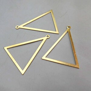 20 Pieces Raw Brass Pendant Charm Triangle 15x15mm C1742P340