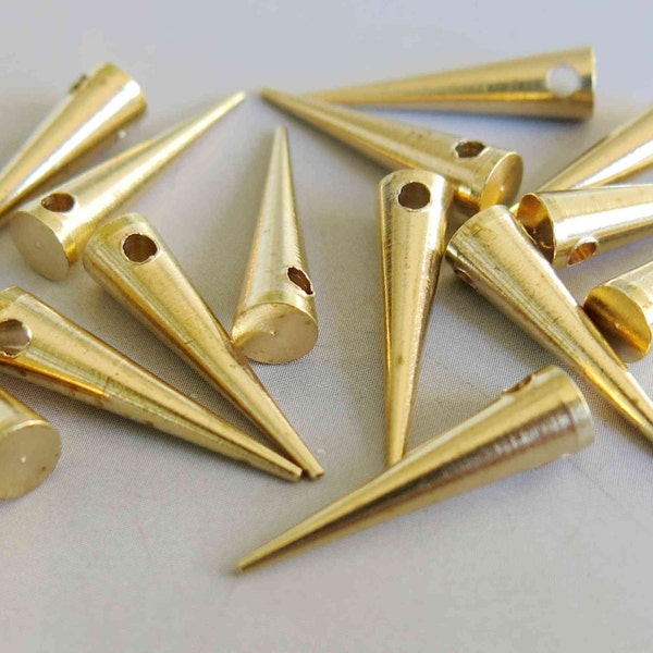 50pcs Raw Brass Spike Tribal Pendant ,Findings 20mm x 5mm- F217