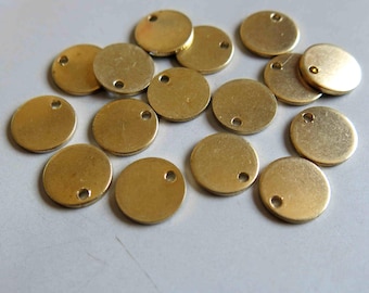 100pcs Raw Brass Coins,Stamping Tag, Coin Charms 8mm - F982