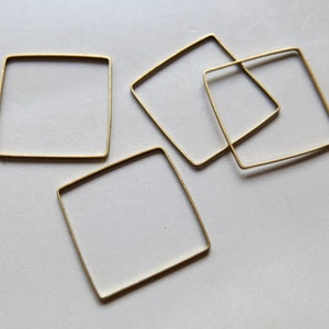 50 pezzi Anelli quadrati in ottone grezzo, accessori 25 mm - F403