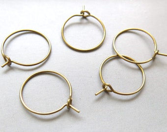 50pcs Raw Brass Ear Wire Earrings Hoop Findings 30mm  - F2078