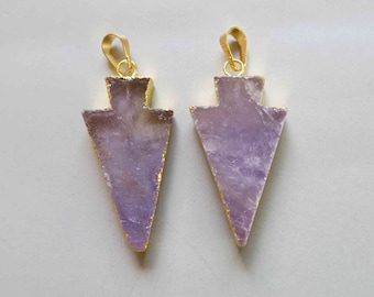 Amethyst Arrows Pendant With Golden Edging -  B1082