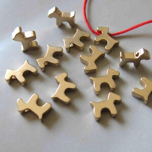 30pcs Raw Brass Dog Charms,Pendants 11mmx7mm - F458