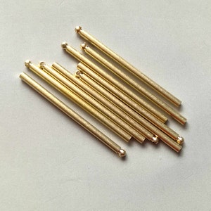 50pcs Raw Brass Bars Pendant, solid brass bar 30mmx2mm - F285