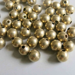 100pcs Raw Brass Round Shape Beads Spacer Beads 8mm - F191