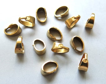 200pcs Raw Brass Pendant Bail  Findings 8mm x 3.5mm- F1822