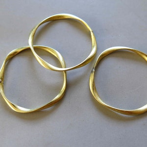 10pcs Raw Brass Square Rings , Twisted Welded Ring, Earring Findings 48mm - F1104