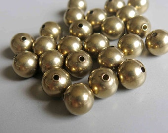 100pcs Raw Brass Round Shape Beads Spacer Beads 10mm - F192