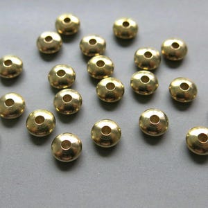 100pcs Raw Brass Rondelle Beads,Solid Brass Spacer, Spacer Beads 5.5mmx3mm - F550