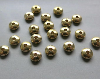 100pcs Raw Brass Rondelle Spacer Beads (5.5mmx2.5mm)-F555