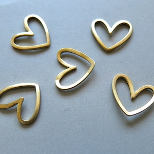 100 Stück Messing Herz Ringe, Charms 13mmx11mm - F1268