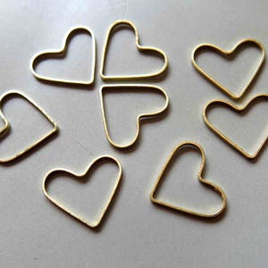 200pcs Raw Brass Heart-shaped Rings, Findings 6mm - F408