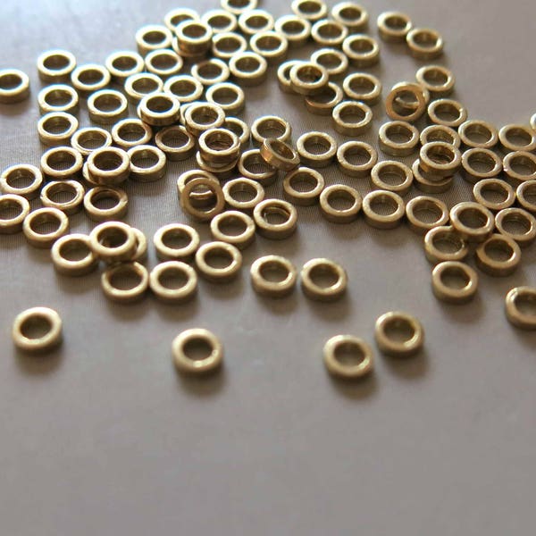 1000pcs perles anneaux en laiton brut, entretoise en laiton massif, perles entretoises 3mm - F659