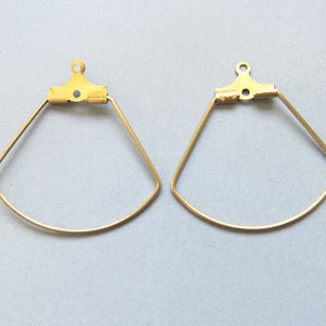 50pcs Raw Brass Fan Hoop ,Earrings Findings 27mmx26mm - F1553