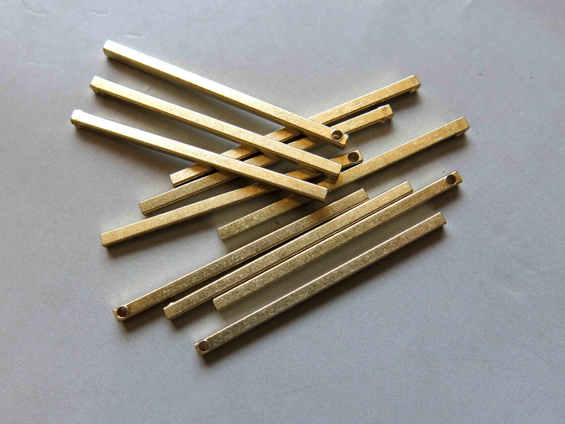 100pcs Raw Brass Bars Pendantsquare Barsolid Brass Bar Etsy