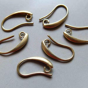50 boucles d'oreilles en laiton brut, crochets pour boucles d'oreilles, embouts 20 mm - F332