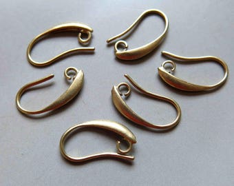 50pcs Raw Brass Ear Wire Earring,Earring Hooks, Findings 20mm  - F332