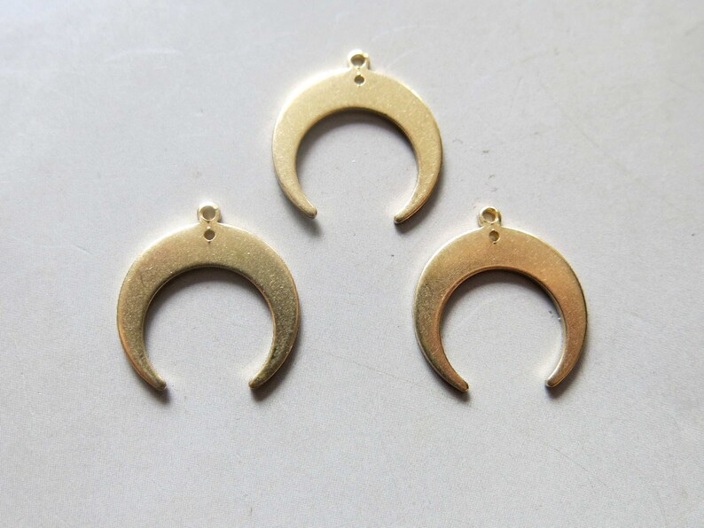 50pcs Raw Brass Crescent Charms Horns Shape Pendants Etsy