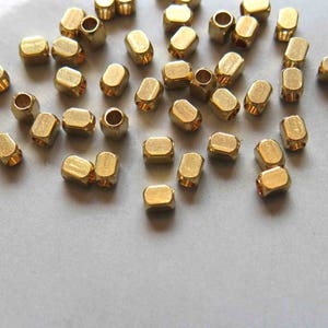 200pcs Raw Brass Rectangle With Rounded Corners Beads Spacer Beads 3.5x2.5mm - F371