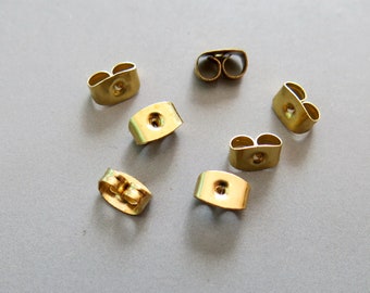 100pcs Raw Brass Earring back stopper Earring Findings  - F1114