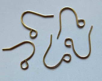 200pcs Raw Brass Ear Wire Earring Findings 17mm  - F919