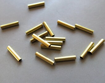 300pcs Cut Raw Brass Tube Cylinder Shape Beads 10mm x 2mm - F966