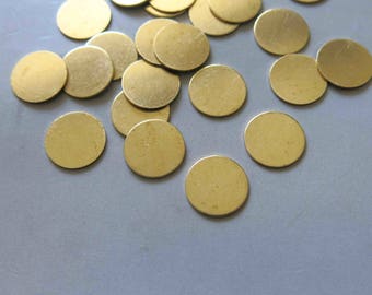 100pcs Raw Brass Round Stamping Blank,Stamping Tag,Coins Charms 11mm - F431