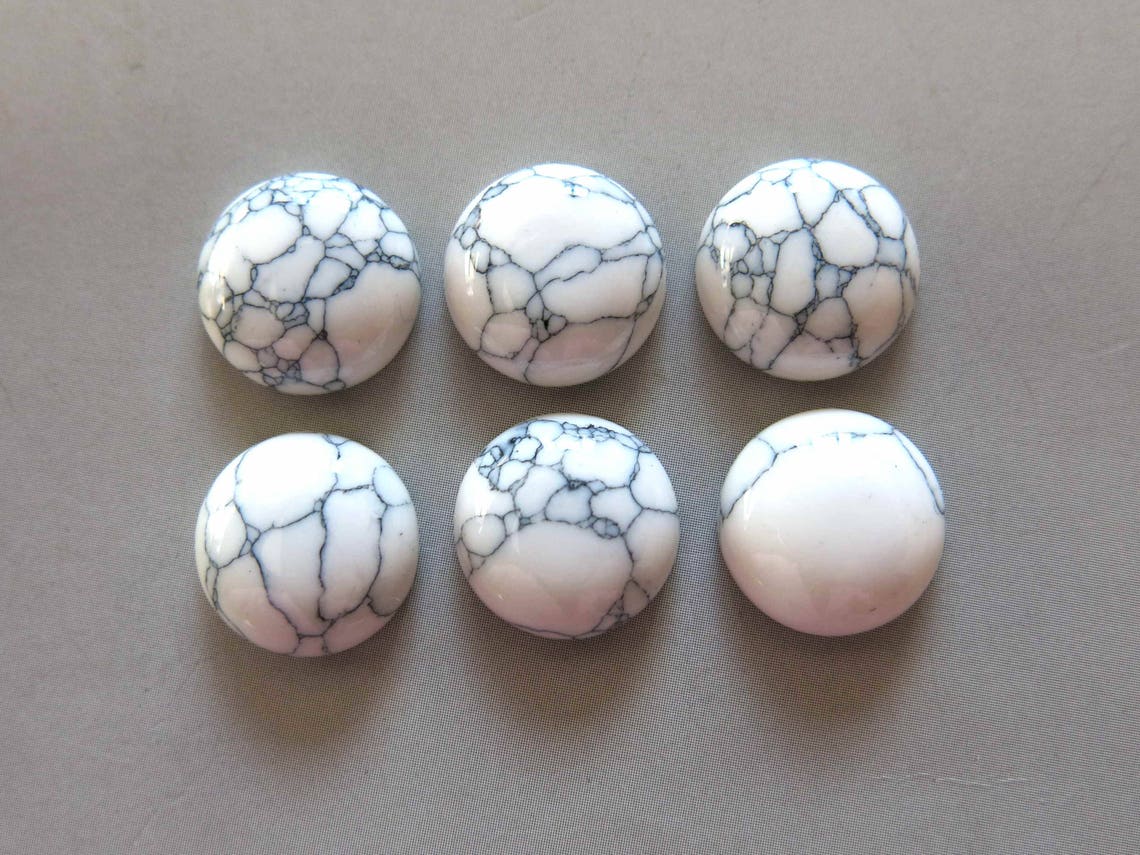 10pcs White Turquoise Round cabochonHowlite Stones Etsy