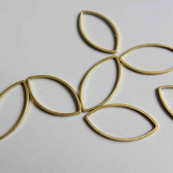 50pcs Raw Brass Marquise Shape Rings, Findings 25mm x 14mm - F181