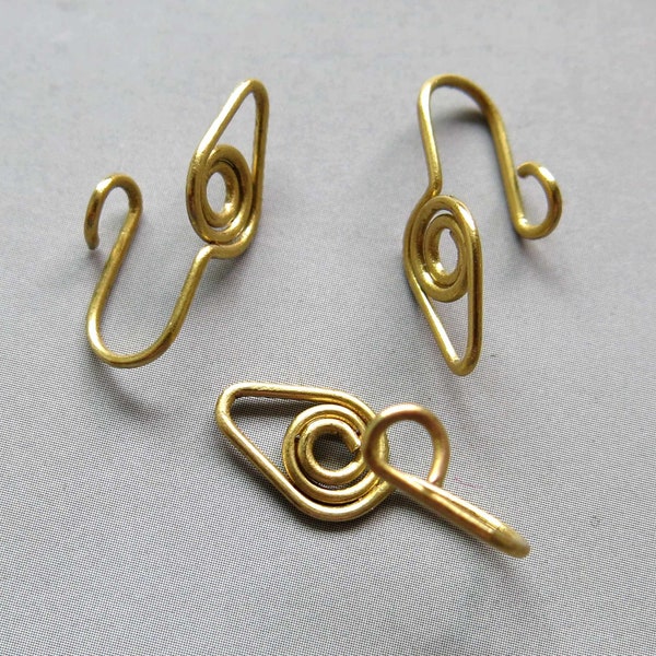 20pcs Raw Brass Adjustable Nose Cuff, Fake Nose Ring,No Piercing Needed 18mm x 7mm - F1954