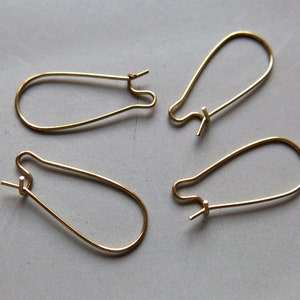 100pcs Raw Brass Ear Wire Earring Findings 25mm  - F38