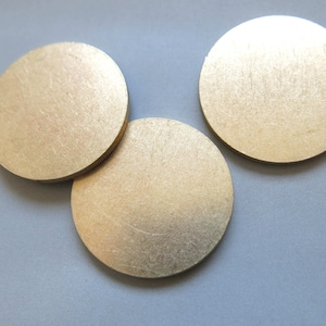6pcs Raw Brass Round Stamping Blank,Stamping Tag,Coins Charms 31mm - F1818