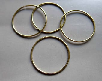 50pcs Raw Brass Round Rings ,Circle Connector, Findings 25mm  - F713